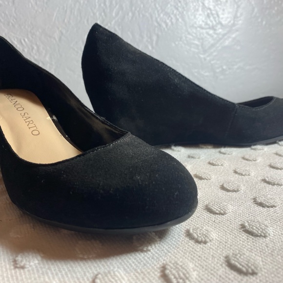 Franco Sarto Women's Black Suede Wedge Heel Shoes - Picture 15 of 16
